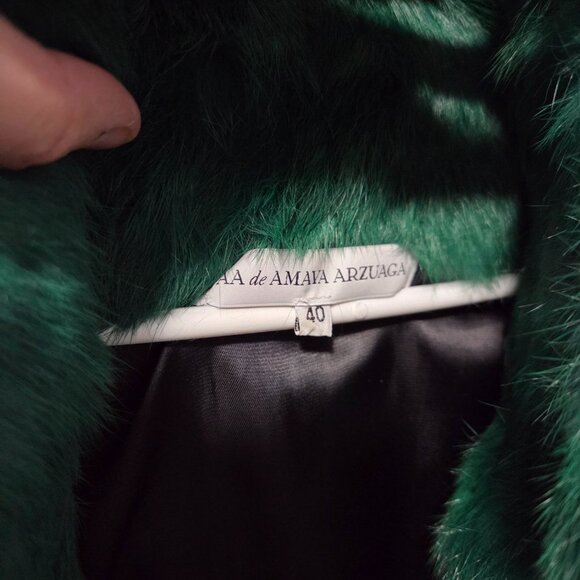 Gorgeous Runway Green Fur Coat Medium New - Picture 3 of 6